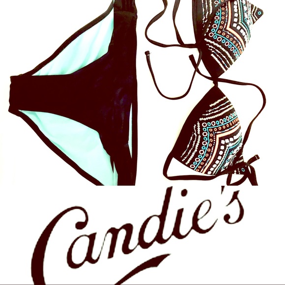 Candies Black Beaded Swim Set, Large, EUC🌟 - Picture 3 of 7